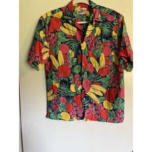 Vintage Bon Homme Men’s Fruit Shirt Small button down cotton Made In The USA sm